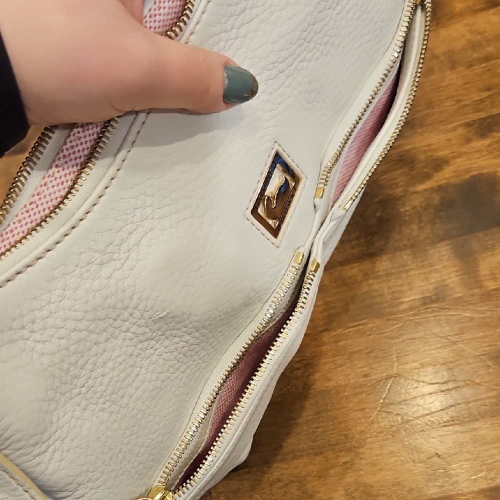 Dooney & Bourke Cream Leather Handbag - Picture 4 of 11